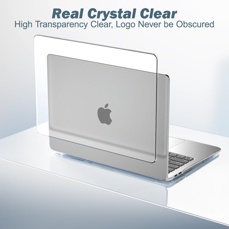 B BELK Compatible with MacBook Air 13 inch Case 2022 2021 2020 2019 2018 M1 A2337 A2179 A1932  Plastic Hard Shell Case + Keyboard Cover + Screen Protector for Mac Air 13 with Touch ID  Crystal Clear - Image 2